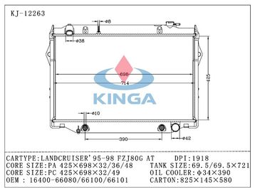 95-98 FZJ80G Toyota Landcruiser Radiator thay thế, truyền tải tự động